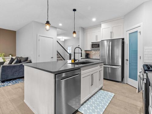 3874 Robins Crescent, Edmonton, AB - Indoor Photo Showing Kitchen With Stainless Steel Kitchen With Upgraded Kitchen