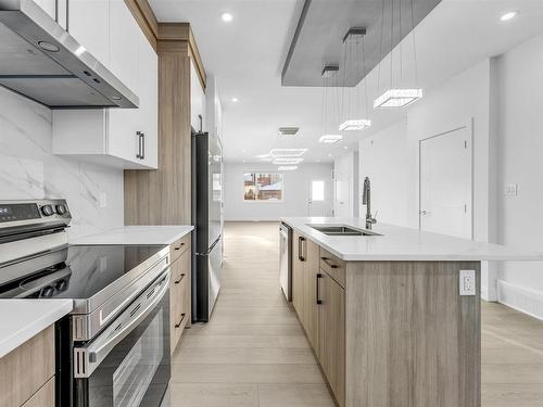 822 Northern Harrier Lane, Edmonton, AB - Indoor Photo Showing Kitchen With Double Sink With Upgraded Kitchen