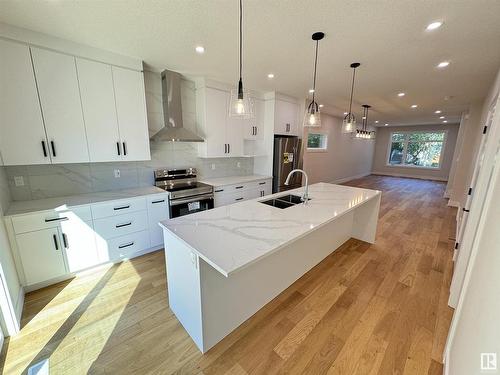 11217 75 Avenue, Edmonton, AB - Indoor Photo Showing Kitchen With Double Sink With Upgraded Kitchen