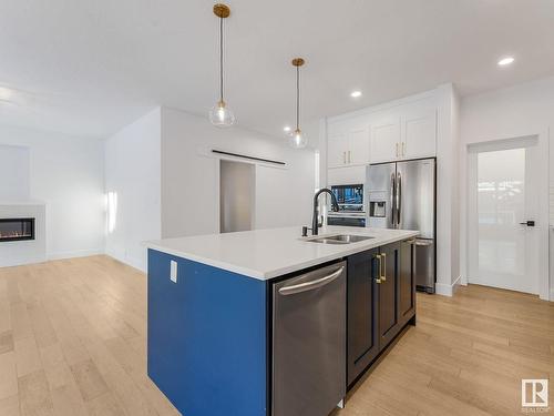 3705 Hummingbird Way, Edmonton, AB - Indoor Photo Showing Kitchen With Double Sink With Upgraded Kitchen