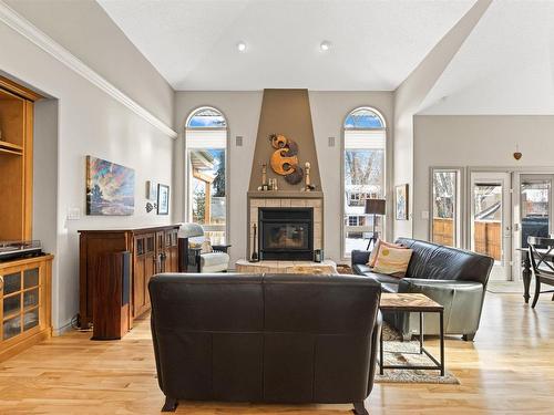 5819 110 Street, Edmonton, AB - Indoor Photo Showing Living Room With Fireplace