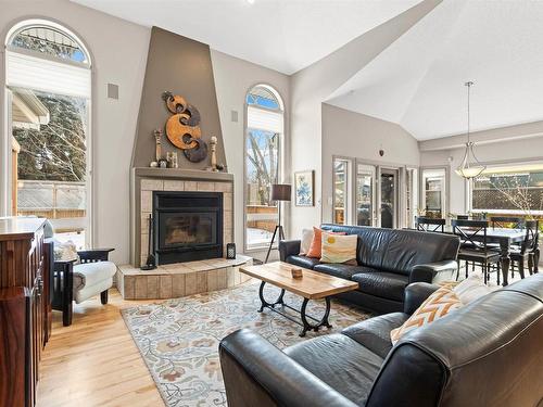 5819 110 Street, Edmonton, AB - Indoor Photo Showing Living Room With Fireplace