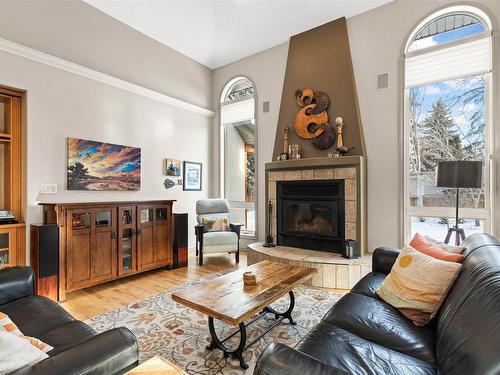 5819 110 Street, Edmonton, AB - Indoor Photo Showing Living Room With Fireplace