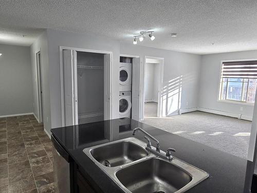 210 1080 Mcconachie Boulevard W, Edmonton, AB - Indoor Photo Showing Kitchen With Double Sink