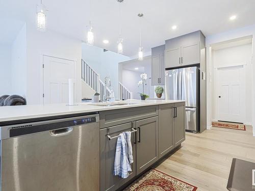 15824 30 Avenue Sw, Edmonton, AB - Indoor Photo Showing Kitchen With Stainless Steel Kitchen With Upgraded Kitchen