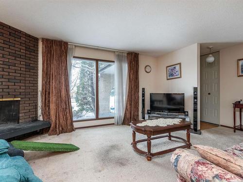 14139 30 Street, Edmonton, AB - Indoor Photo Showing Living Room With Fireplace