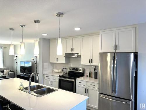 4034 Chappelle Green Green, Edmonton, AB - Indoor Photo Showing Kitchen With Double Sink With Upgraded Kitchen