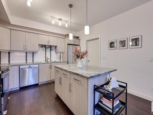 111 10523 123 Street, Edmonton, AB - Indoor Photo Showing Kitchen With Stainless Steel Kitchen With Upgraded Kitchen