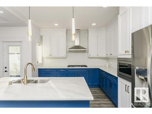 9316 206 Nw, Edmonton, AB - Indoor Photo Showing Kitchen With Double Sink With Upgraded Kitchen