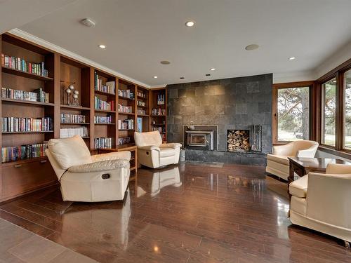 13850 Ravine Drive, Edmonton, AB - Indoor Photo Showing Other Room With Fireplace