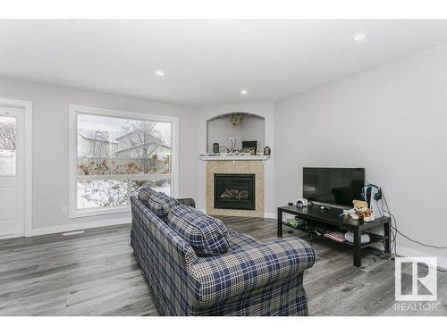 170 Macewan Road, Edmonton, AB - Indoor Photo Showing Living Room With Fireplace