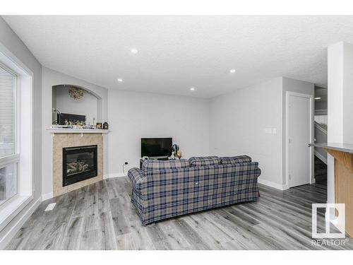 170 Macewan Road, Edmonton, AB - Indoor Photo Showing Living Room With Fireplace