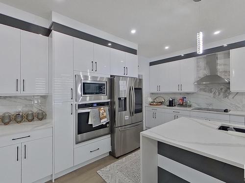 15004 15 Street Nw, Edmonton, AB - Indoor Photo Showing Kitchen With Stainless Steel Kitchen With Upgraded Kitchen