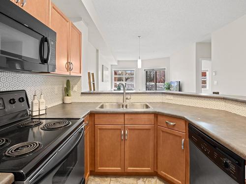 106 9910 111 Street Nw, Edmonton, AB - Indoor Photo Showing Kitchen With Double Sink