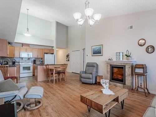 403 4450 Mccrae Avenue, Edmonton, AB - Indoor Photo Showing Living Room With Fireplace