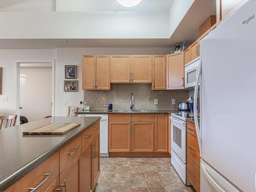 403 4450 Mccrae Avenue, Edmonton, AB - Indoor Photo Showing Kitchen With Double Sink