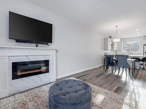 22353 93A Avenue, Edmonton, AB - Indoor Photo Showing Living Room With Fireplace