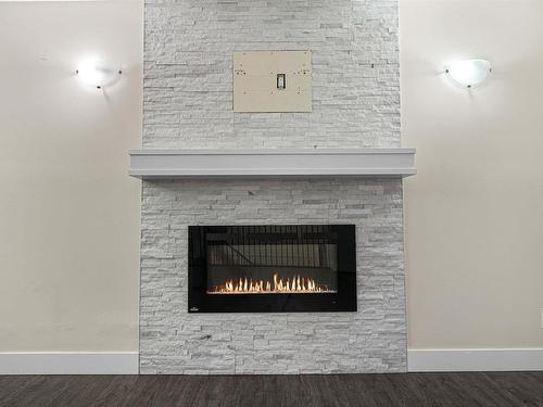 1207 54 Street, Edmonton, AB - Indoor Photo Showing Living Room With Fireplace