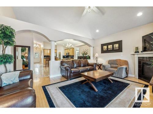 4824 155 Avenue, Edmonton, AB - Indoor Photo Showing Living Room With Fireplace