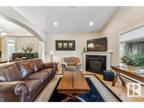 4824 155 Avenue, Edmonton, AB - Indoor Photo Showing Living Room With Fireplace