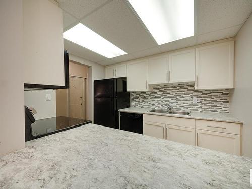 220 10404 24 Avenue, Edmonton, AB - Indoor Photo Showing Kitchen With Double Sink