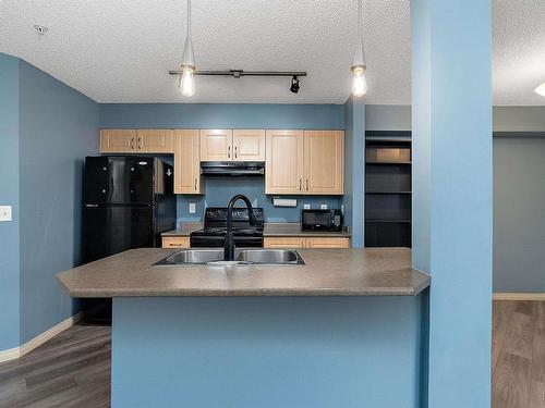 109 11449 Ellerslie Road, Edmonton, AB - Indoor Photo Showing Kitchen With Double Sink