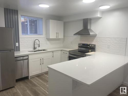 11912 140 Avenue, Edmonton, AB - Indoor Photo Showing Kitchen With Double Sink With Upgraded Kitchen