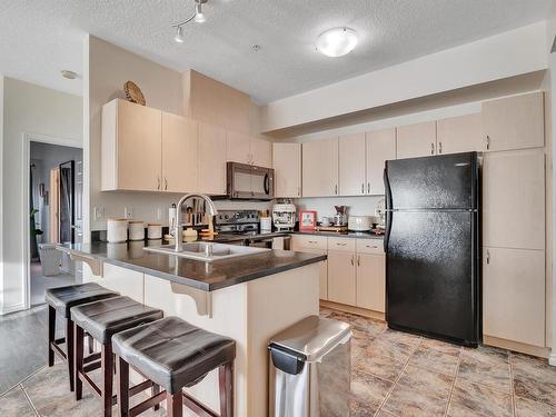 402 10606 102 Avenue, Edmonton, AB - Indoor Photo Showing Kitchen With Double Sink