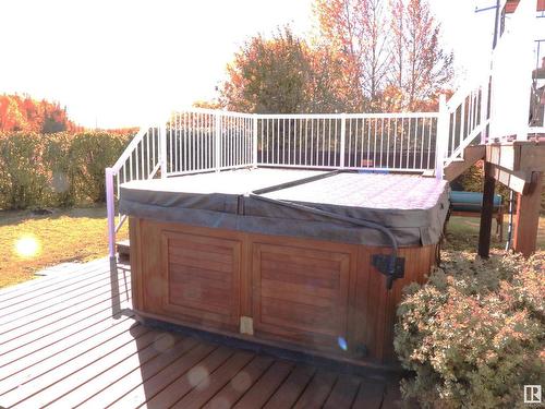 5215 49 Avenue, Onoway, AB - Outdoor With Above Ground Pool With Deck Patio Veranda With Exterior