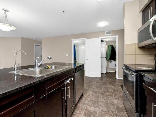 204 3315 James Mowatt Trail, Edmonton, AB - Indoor Photo Showing Kitchen With Double Sink