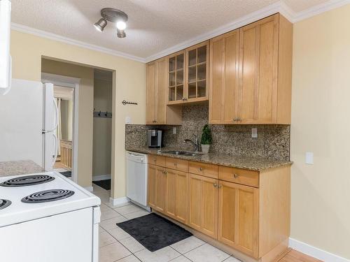 102 9925 83 Avenue, Edmonton, AB - Indoor Photo Showing Kitchen With Double Sink