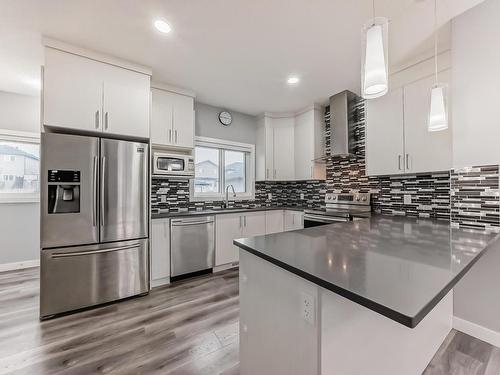 4705 36 Street, Beaumont, AB - Indoor Photo Showing Kitchen With Double Sink With Upgraded Kitchen