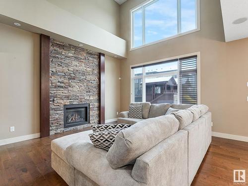 12828 201 Street, Edmonton, AB - Indoor Photo Showing Living Room With Fireplace