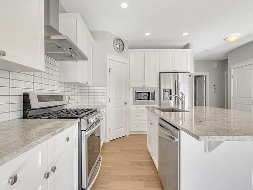 22407 99 Avenue, Edmonton, AB - Indoor Photo Showing Kitchen With Stainless Steel Kitchen With Upgraded Kitchen