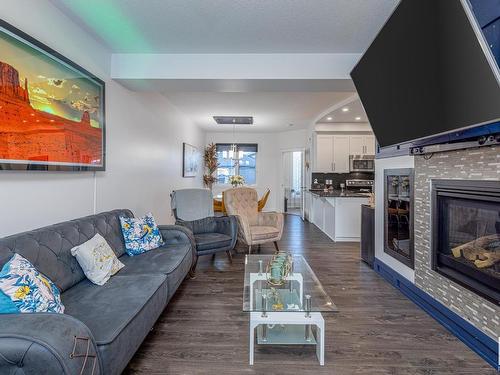 18111 75 Street, Edmonton, AB - Indoor Photo Showing Living Room With Fireplace