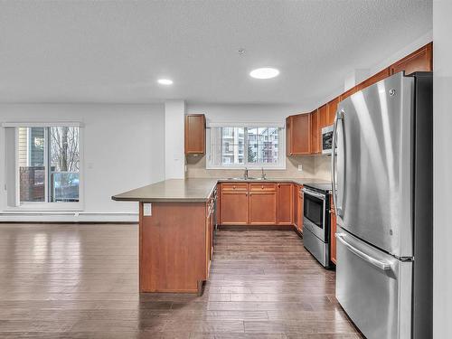 102 13710 150 Avenue, Edmonton, AB - Indoor Photo Showing Kitchen With Stainless Steel Kitchen With Double Sink