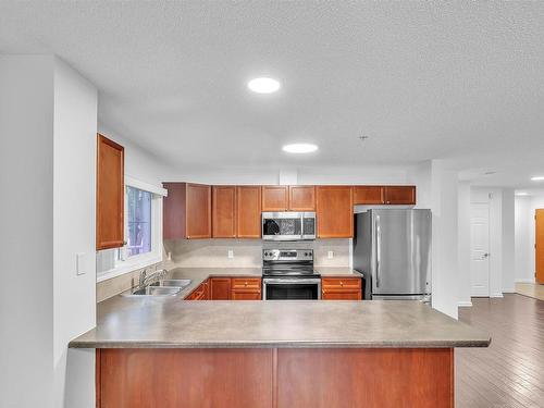 102 13710 150 Avenue, Edmonton, AB - Indoor Photo Showing Kitchen With Stainless Steel Kitchen With Double Sink