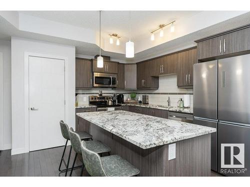 315 10523 123 Street, Edmonton, AB - Indoor Photo Showing Kitchen With Stainless Steel Kitchen With Upgraded Kitchen