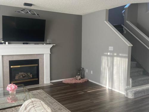 127 Ward Crescent, Edmonton, AB - Indoor Photo Showing Living Room With Fireplace