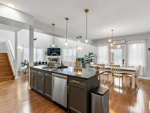 Stony Plain, AB - Indoor Photo Showing Kitchen With Double Sink With Upgraded Kitchen