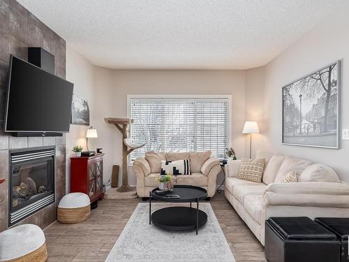 8120 224 Street, Edmonton, AB - Indoor Photo Showing Living Room With Fireplace