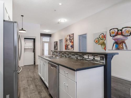 306 9804 101 Street, Edmonton, AB - Indoor Photo Showing Kitchen With Double Sink