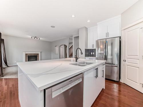 203 Caldwell Way, Edmonton, AB - Indoor Photo Showing Kitchen With Double Sink With Upgraded Kitchen