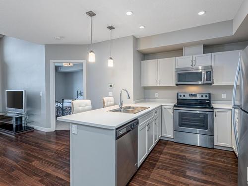 409 5029 Edgemont Boulevard, Edmonton, AB - Indoor Photo Showing Kitchen With Stainless Steel Kitchen With Double Sink With Upgraded Kitchen