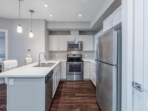 409 5029 Edgemont Boulevard, Edmonton, AB - Indoor Photo Showing Kitchen With Stainless Steel Kitchen With Double Sink With Upgraded Kitchen