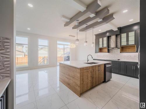 17916 59 Street, Edmonton, AB - Indoor Photo Showing Kitchen With Double Sink