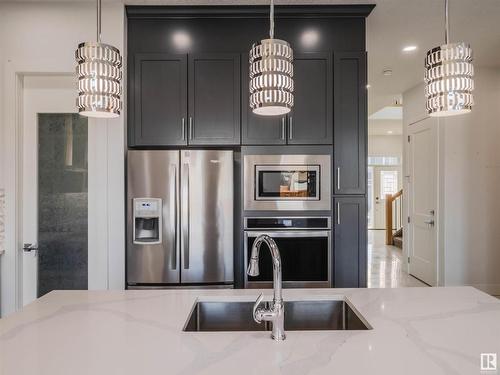 17916 59 Street, Edmonton, AB - Indoor Photo Showing Kitchen With Double Sink With Upgraded Kitchen