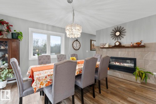 63320 Rge Rd 454, Rural Bonnyville M.D., AB - Indoor Photo Showing Dining Room With Fireplace