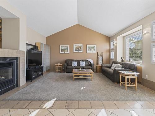 15720 93 Street, Edmonton, AB - Indoor Photo Showing Living Room With Fireplace