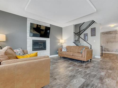 3578 Cherry Landing, Edmonton, AB - Indoor Photo Showing Living Room With Fireplace